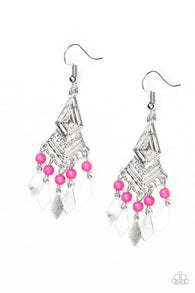 Island Import Pink Earrings-ShelleysBling.com-ShelleysPaparazzi.com