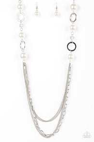 Its About Showtime White Necklace-ShelleysBling.com-ShelleysPaparazzi.com
