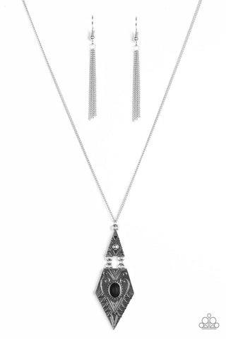 Just a Mirage Black Necklace-ShelleysBling.com-ShelleysPaparazzi.com