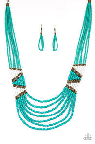 Kickin It Outback Blue Necklace and Bracelet Set