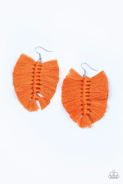 Knotted Native Orange Earrings