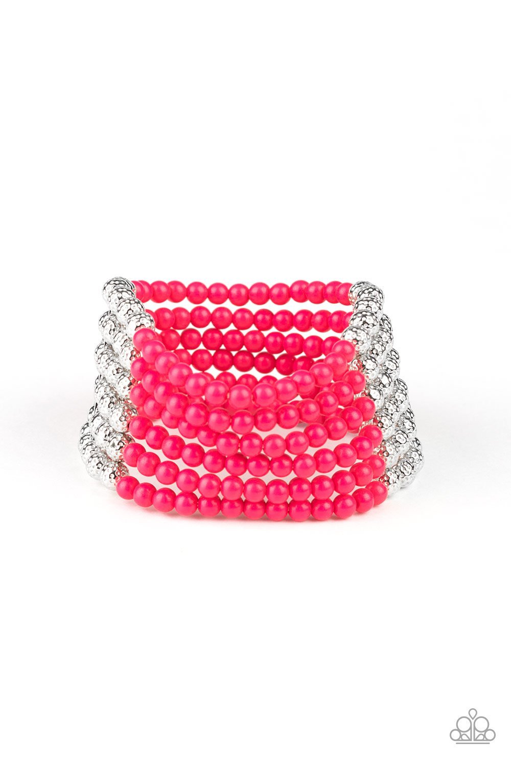 Paparazzi Metro Motif Pink Bracelet COIL ~ HTF~ *WOW ~ LQQK