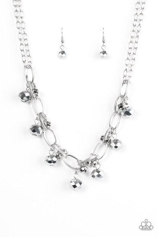 Lets Get This Fashion Show on the Road Silver Necklace-ShelleysBling.com-ShelleysPaparazzi.com