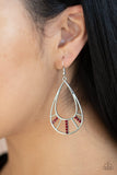 Line Crossing Sparkle Red Earrings