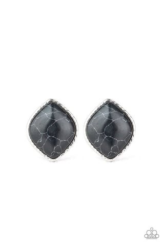 Marble Marvel Black Post Earrings