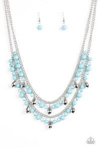 Mardi Gras Glamour Blue Necklace-ShelleysBling.com-ShelleysPaparazzi.com