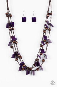 Me, Myself, and Island Purple Necklace-ShelleysBling.com-ShelleysPaparazzi.com