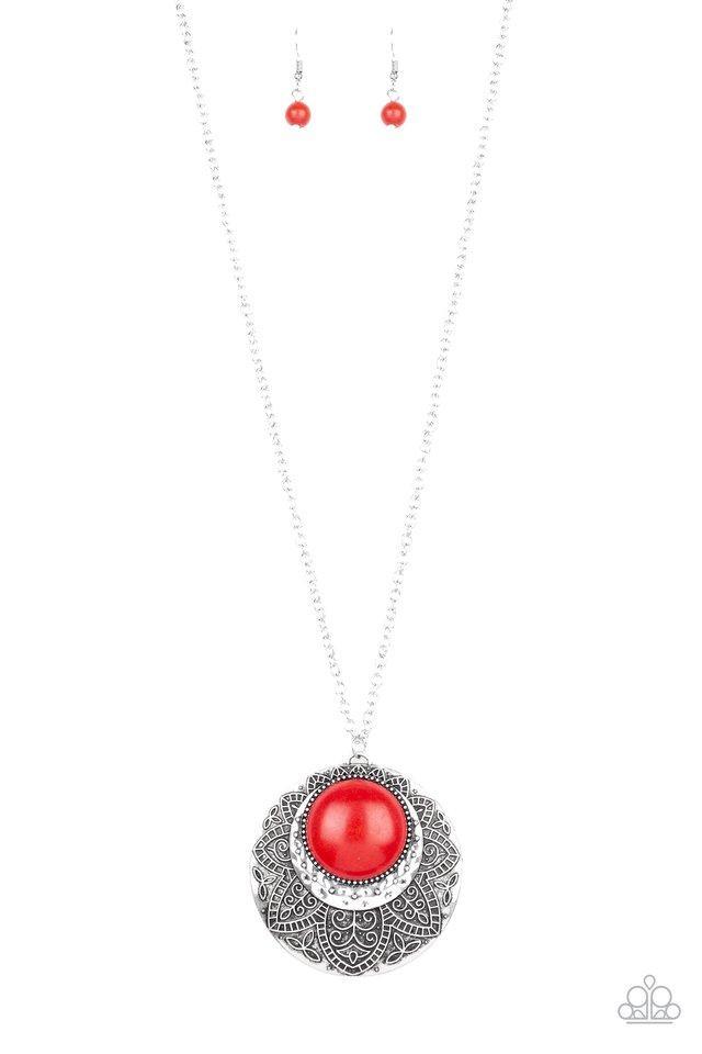 Medallion Meadow Red Necklace Paparazzi Accessories 5 00