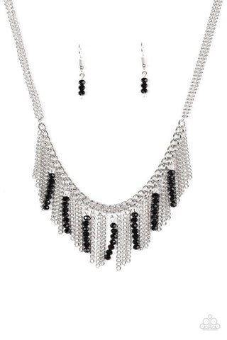 Metro Jungle Black Necklace-ShelleysBling.com-ShelleysPaparazzi.com