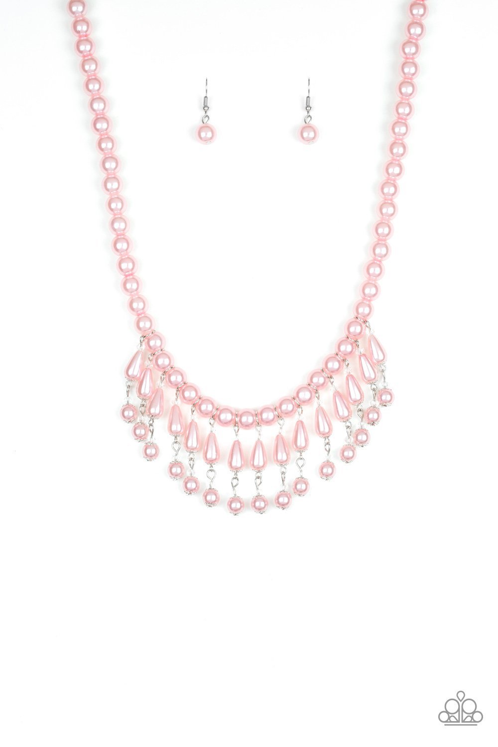 Paparazzi Necklace - Fabulously Floral- Pink Pearl Bead- Flower Rhinestone  | eBay