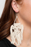 Modern Day Macrame - White Earrings