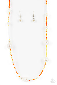 Modern Marina - Orange Necklace and Bracelet Set