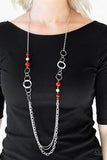 Modern Motley Red Necklace-ShelleysBling.com-ShelleysPaparazzi.com