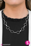 Name Up in Lights White Necklace - It's All in the Name White Bracelet-Paparazzi Accessories-ShelleysPaparazzi.com