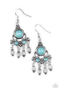 No Place Like Homestead Blue Earrings-ShelleysBling.com-ShelleysPaparazzi.com