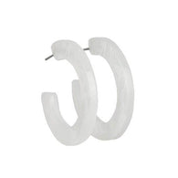 Oceanside Oasis White Hoop Earrings-ShelleysBling.com-ShelleysPaparazzi.com