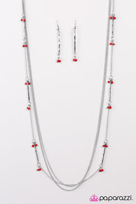 One Girl Revolution Red Necklace-ShelleysBling.com-ShelleysPaparazzi.com