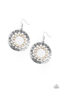 Organically Omega White Earrings