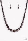 Party Pearls Black Necklace