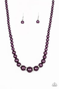 Party Pearls Purple Necklace-ShelleysBling.com-ShelleysPaparazzi.com