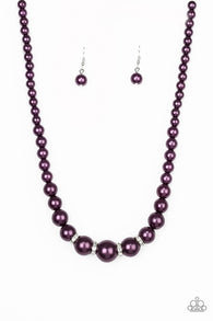 Party Pearls Purple Necklace