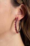 Photo Finish - Red Hoop Earrings