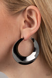 Power Curves - Black Hoop Earrings