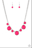 Primatcally Pop-tasitc Pink Necklace and Bracelet Set