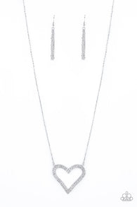 Pull Some Heart-strings White Necklace
