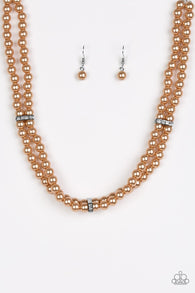 Put On Your Party Dress Brown Necklace-ShelleysBling.com-ShelleysPaparazzi.com