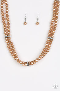 Put On Your Party Dress Brown Necklace