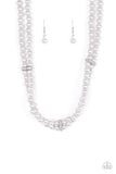Put On Your Party Dress Silver Necklace-ShelleysBling.com-ShelleysPaparazzi.com