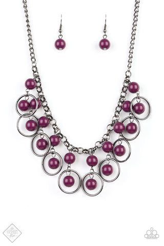 Really Rococo Purple Necklace and Bracelet Set-ShelleysBling.com-ShelleysPaparazzi.com