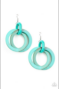 Retro Riviera Blue Earrings