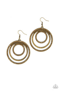 Rippling Refinement Brass Earrings