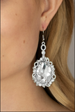 Royal Recognition White Earrings