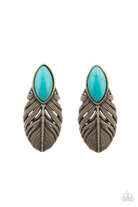 Rural Roadrunner - Brass Earrings