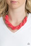 Savannah Surfin' Orange Necklace-ShelleysBling.com-ShelleysPaparazzi.com