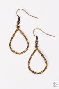 Serene Shine Copper Earrings-ShelleysBling.com-ShelleysPaparazzi.com