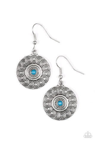 Sonoran Spiral Blue Earrings-ShelleysBling.com-ShelleysPaparazzi.com