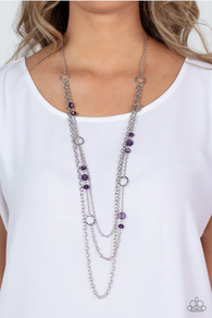 Starry-Eyed Eloquence Purple Necklace