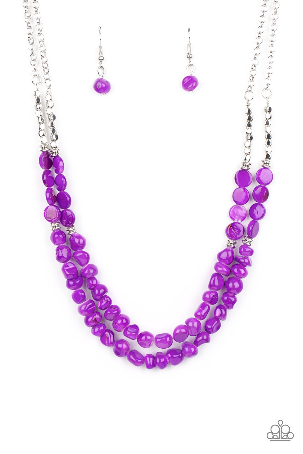 Walk This BROADWAY - Purple and Silver Necklace - Paparazzi Accessories –  Bejeweled Accessories By Kristie