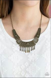 Steer it Up Brass Necklace