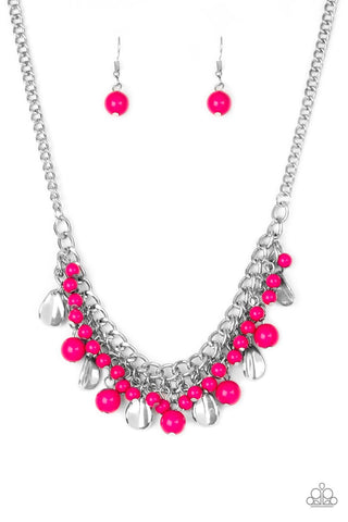 Summer Showdown Pink Necklace-ShelleysBling.com-ShelleysPaparazzi.com