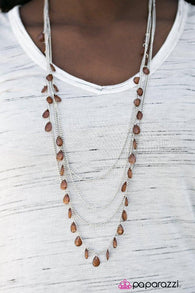 Summer Showers - Brown Necklace-Paparazzi Accessories-ShelleysPaparazzi.com