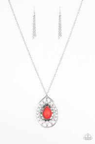 Summer Sunbeam Red Necklace-ShelleysBling.com-ShelleysPaparazzi.com