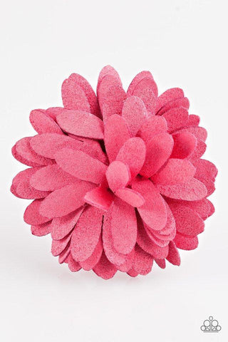 Sunshine and Suede Pink Hair Clip-ShelleysBling.com-ShelleysPaparazzi.com