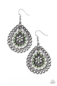 Sweet As Spring Green Earrings-ShelleysBling.com-ShelleysPaparazzi.com