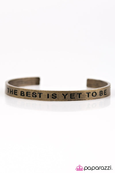The Best is Yet to Be Brass Bracelet-Paparazzi Accessories-ShelleysPaparazzi.com