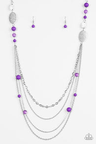 The Summertime of Your Life Purple Necklace-ShelleysBling.com-ShelleysPaparazzi.com